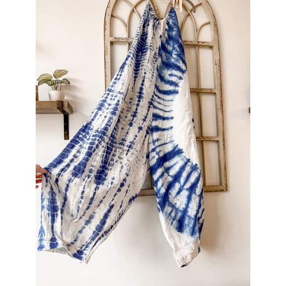 Free People Linen Moody Blues One Piece Halter Jumpsuit - Picture 5 of 11